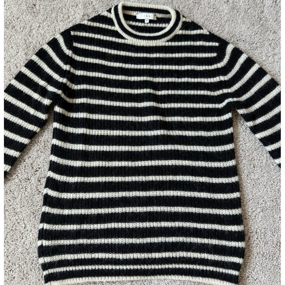 iro shelton sweater Striped Pullover Size M Black White Coastal nautical Women's